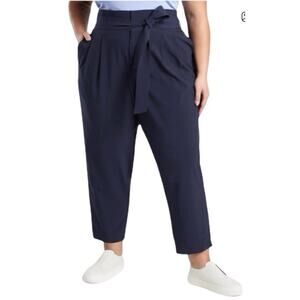 Athleta Skyline Pant II Navy Blue Women's Elastic Tie Waist Pants Size 20